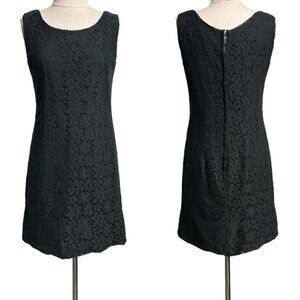 60s vintage black lace mini dress sleeveless shift boho mod Wendy Lane Union.